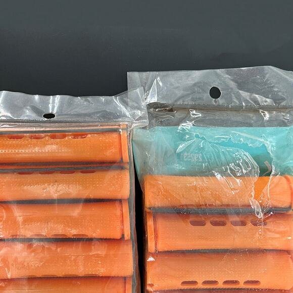 Salon Care Cold Wave Perm Rods New Factory Sealed lot Vintage - NOS Orange Blue - Picture 6 of 12